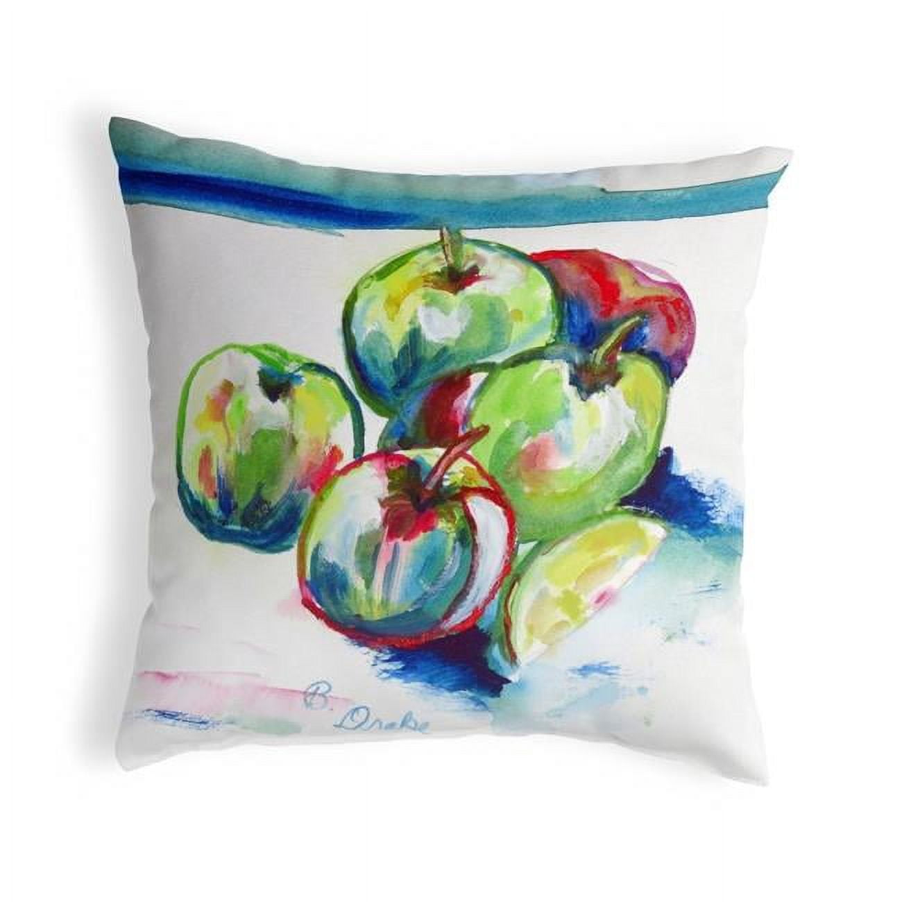 12 x 12 in. Green Apples Small No-Cord Pillow