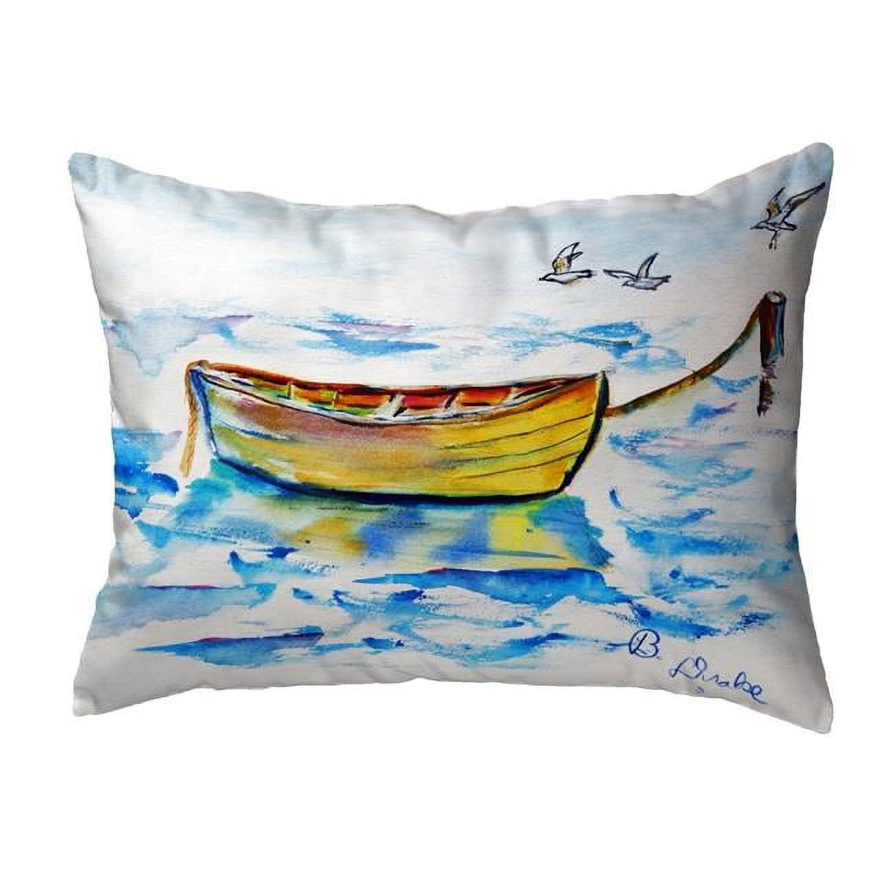 11 x 14 in. Yellow Row Boat Small No-Cord Pillow