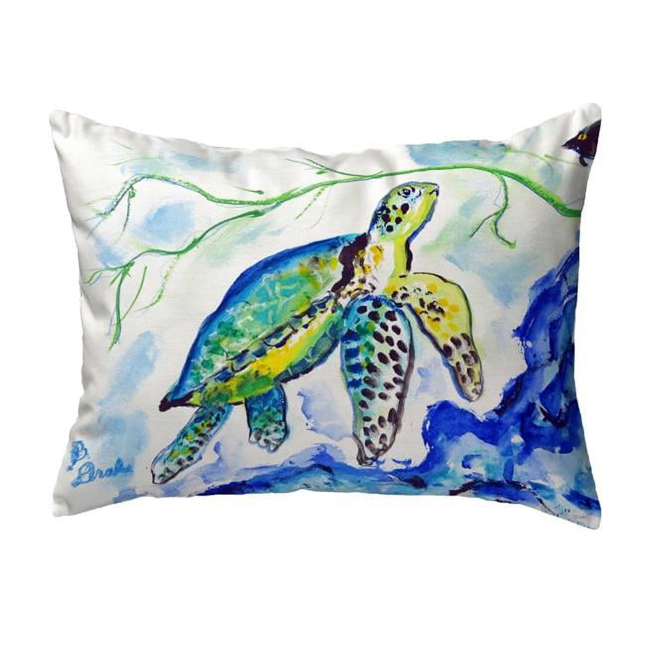 11 x 14 in. Yellow Sea Turtle Small No-Cord Pillow