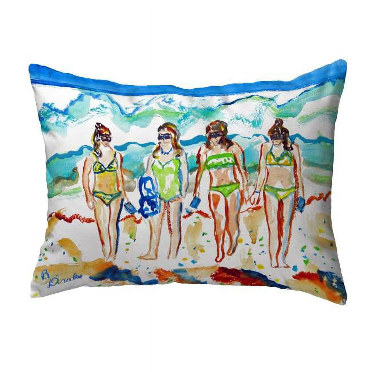 11 x 14 in. Girls Walking Non-Corded Pillow
