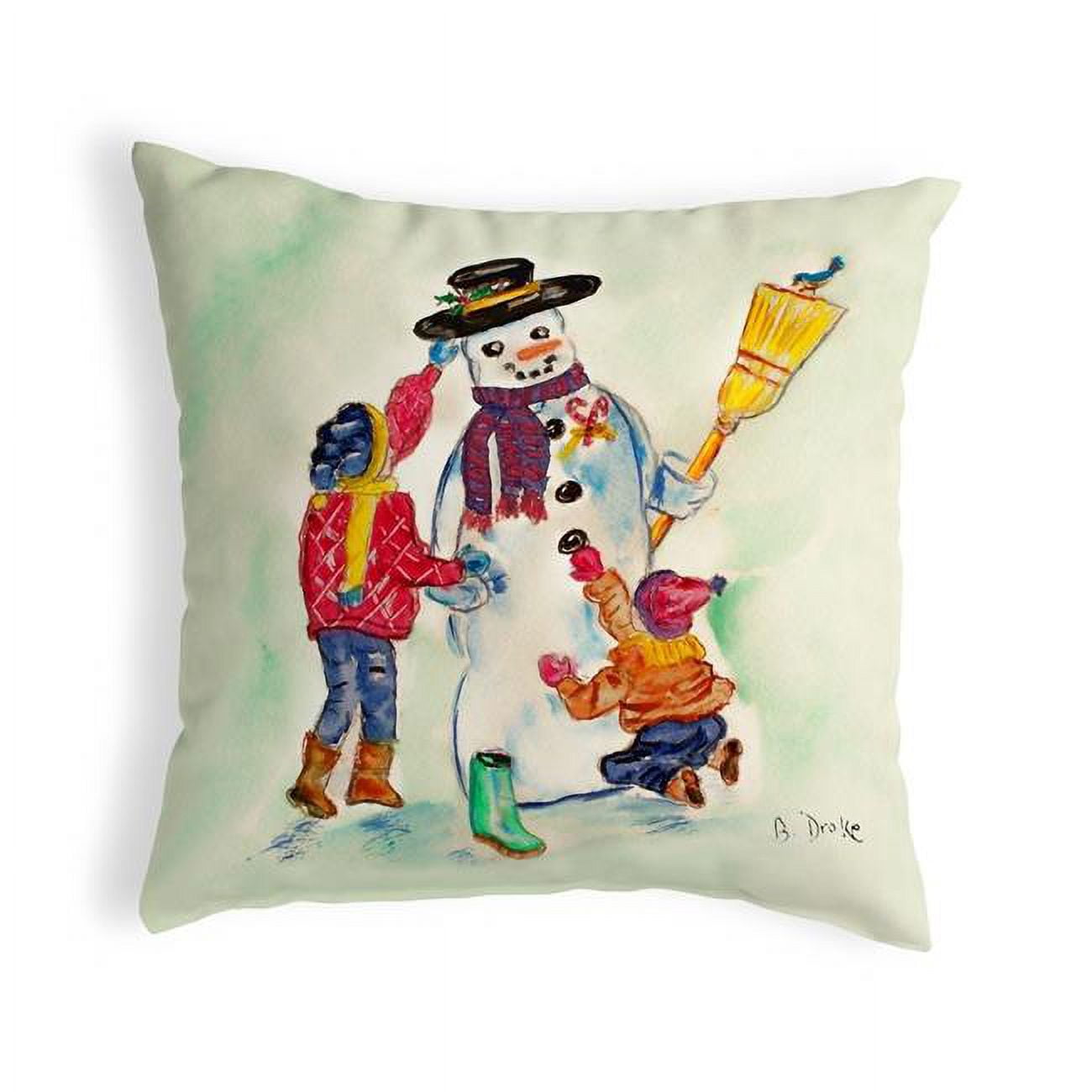 12 x 12 in. Snowman Small No-Cord Pillow