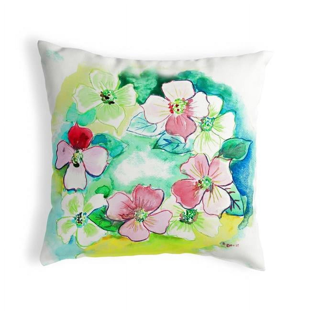 12 x 12 in. Flower Wreath Small No-Cord Pillow