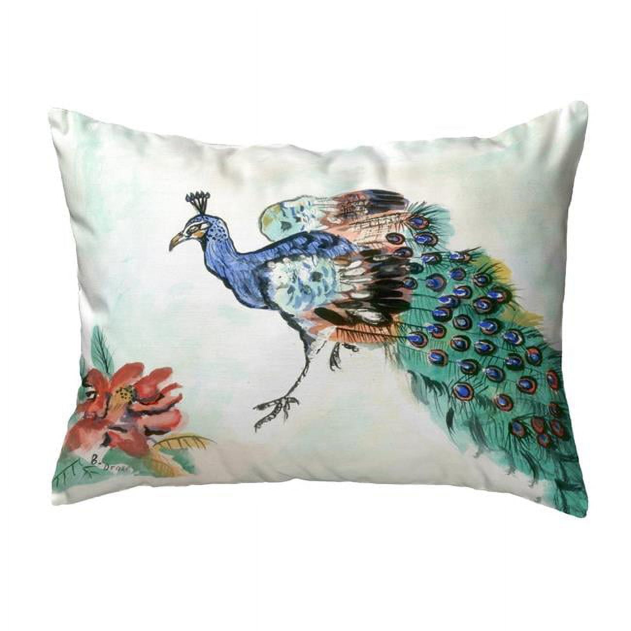 11 x 14 in. Betsys Peacock Small No-Cord Pillow