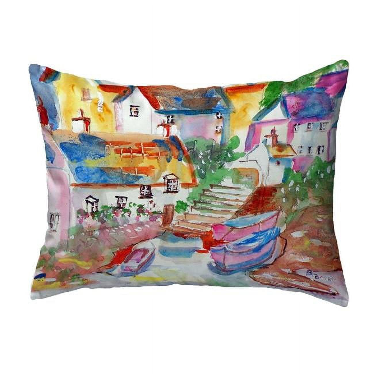 11 x 14 in. Boats At Steps Small No-Cord Pillow
