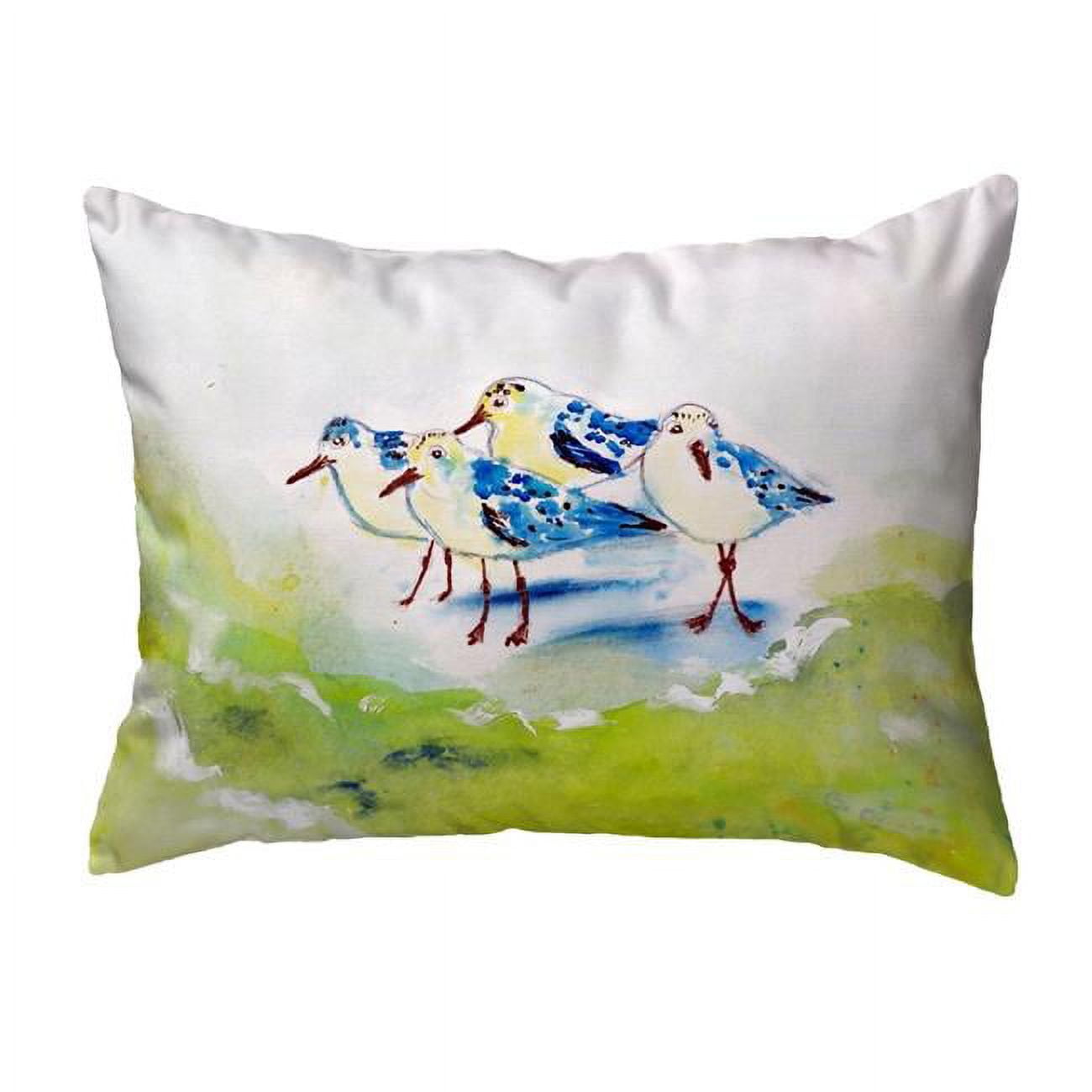 11 x 14 in. Green Sanderlings Small No-Cord Pillow
