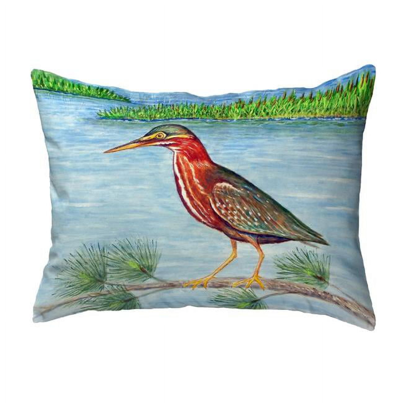 11 x 14 in. Green Heron II Small No-Cord Pillow