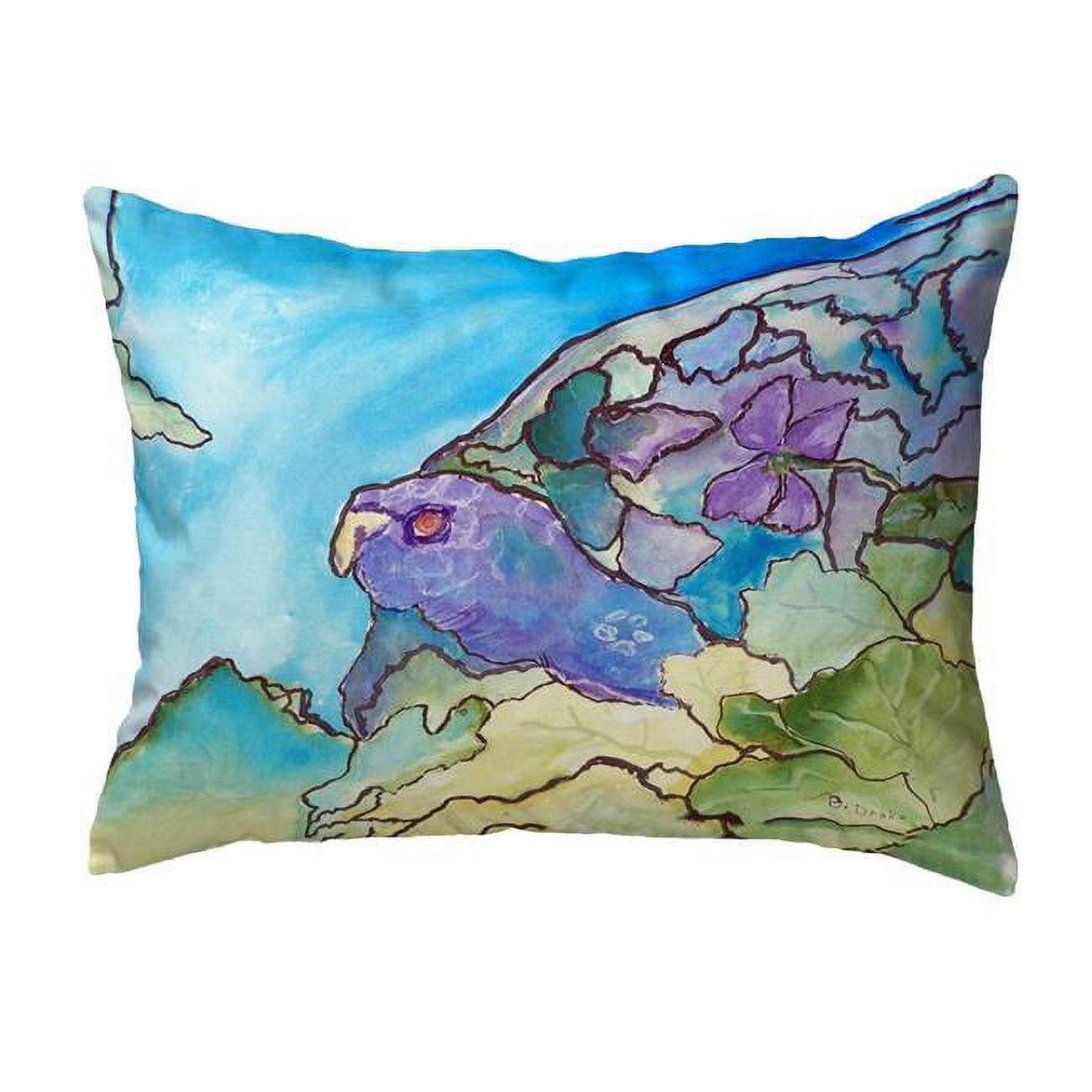 11 x 14 in. Purple Turtle Small No-Cord Pillow
