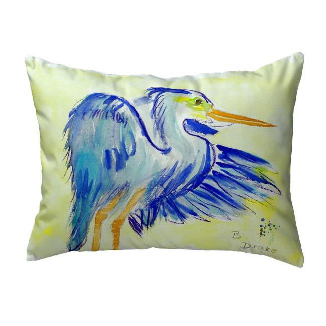 11 x 14 in. Teal Blue Heron Small No-Cord Pillow