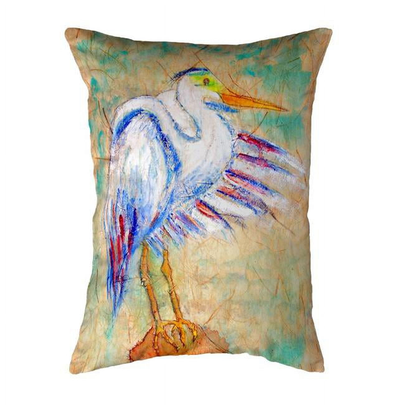 11 x 14 in. Egret on Rice Small No-Cord Pillow