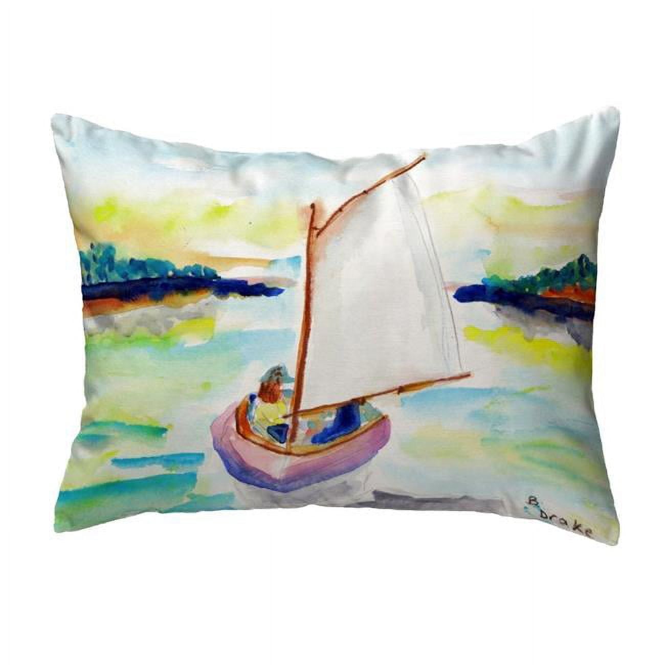 11 x 14 in. Pink Sailboat Small No-Cord Pillow