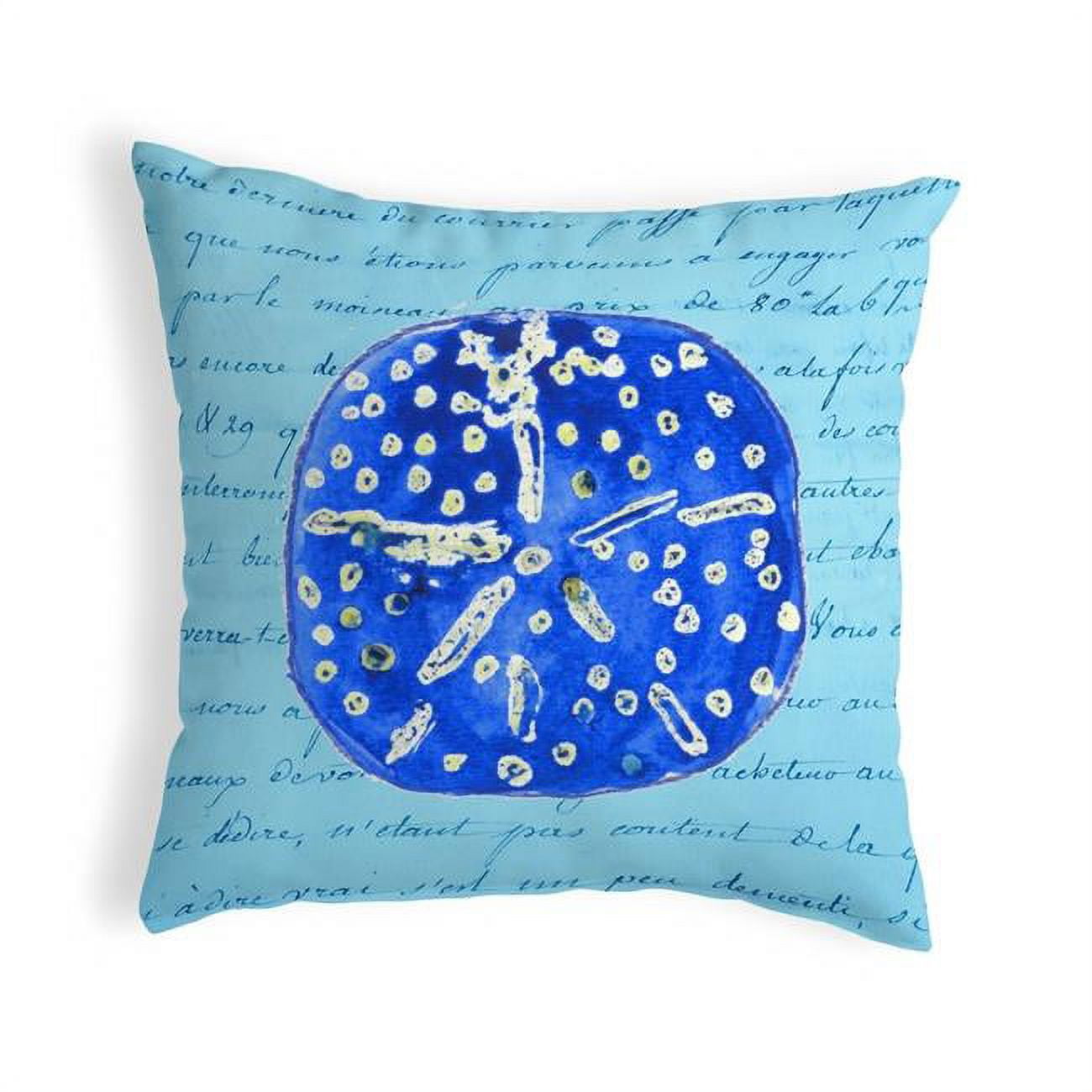 12 x 12 in. Blue Sand Dollar Small No-Cord Pillow