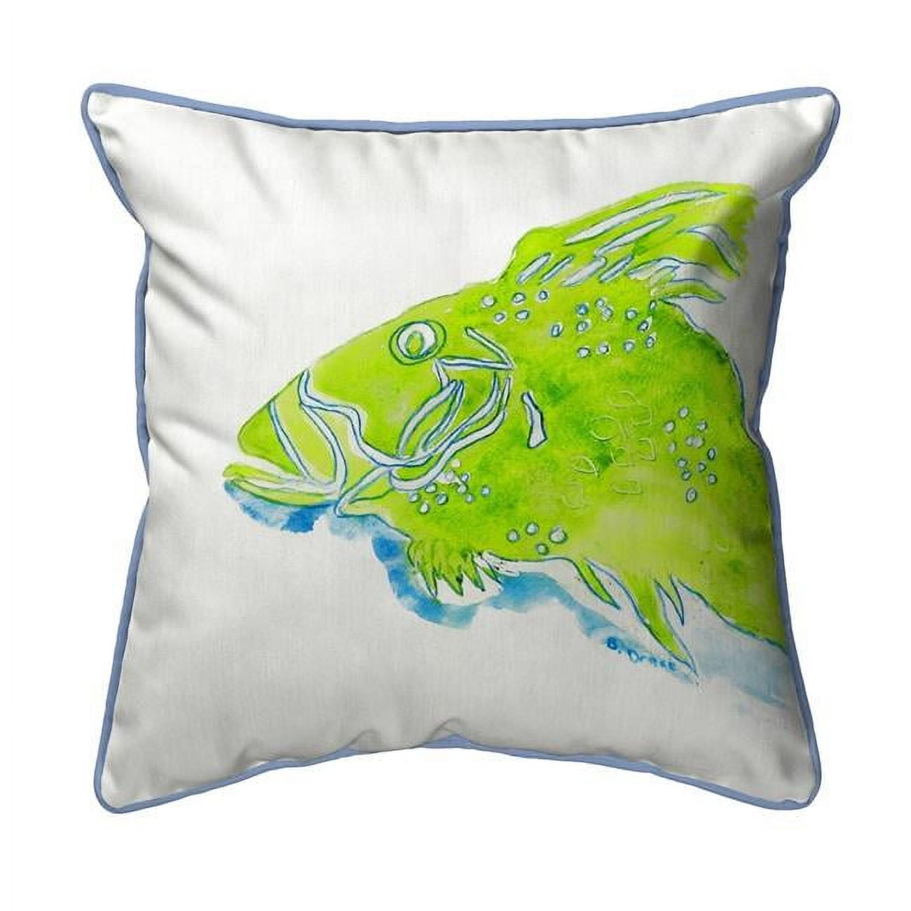 22 x 22 in. Green Fish Extra Large Zippered Pillow
