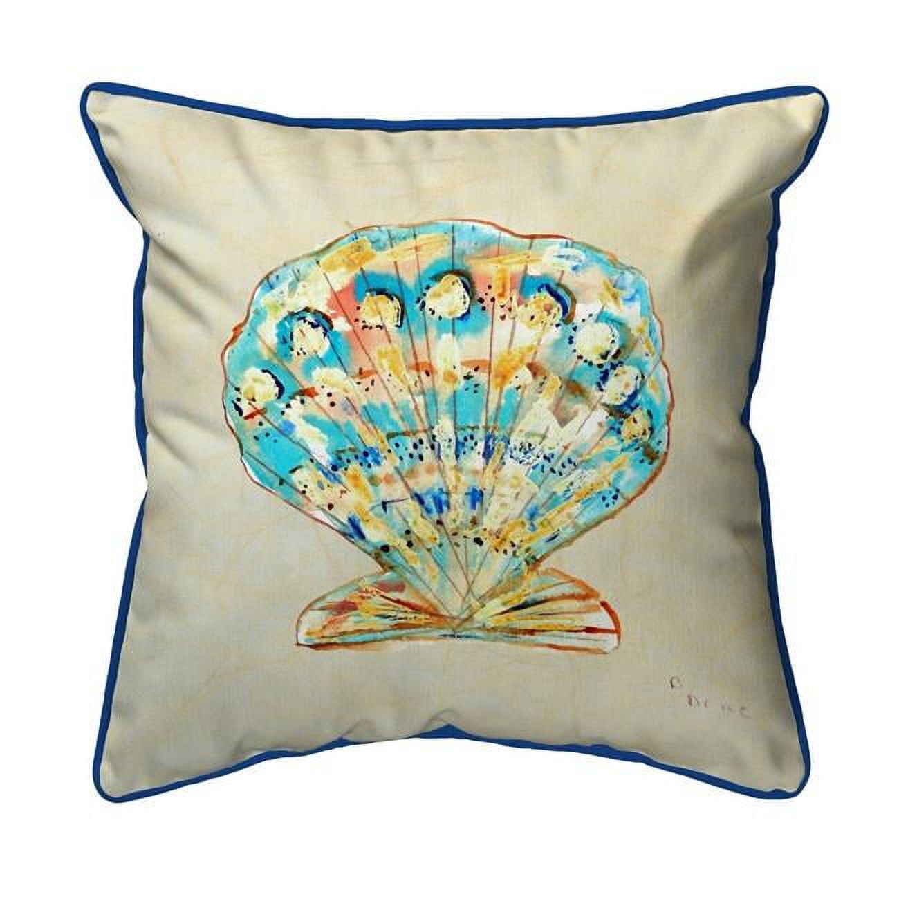 22 x 22 in. Teal Scallop Extra Large Zippered Pillow