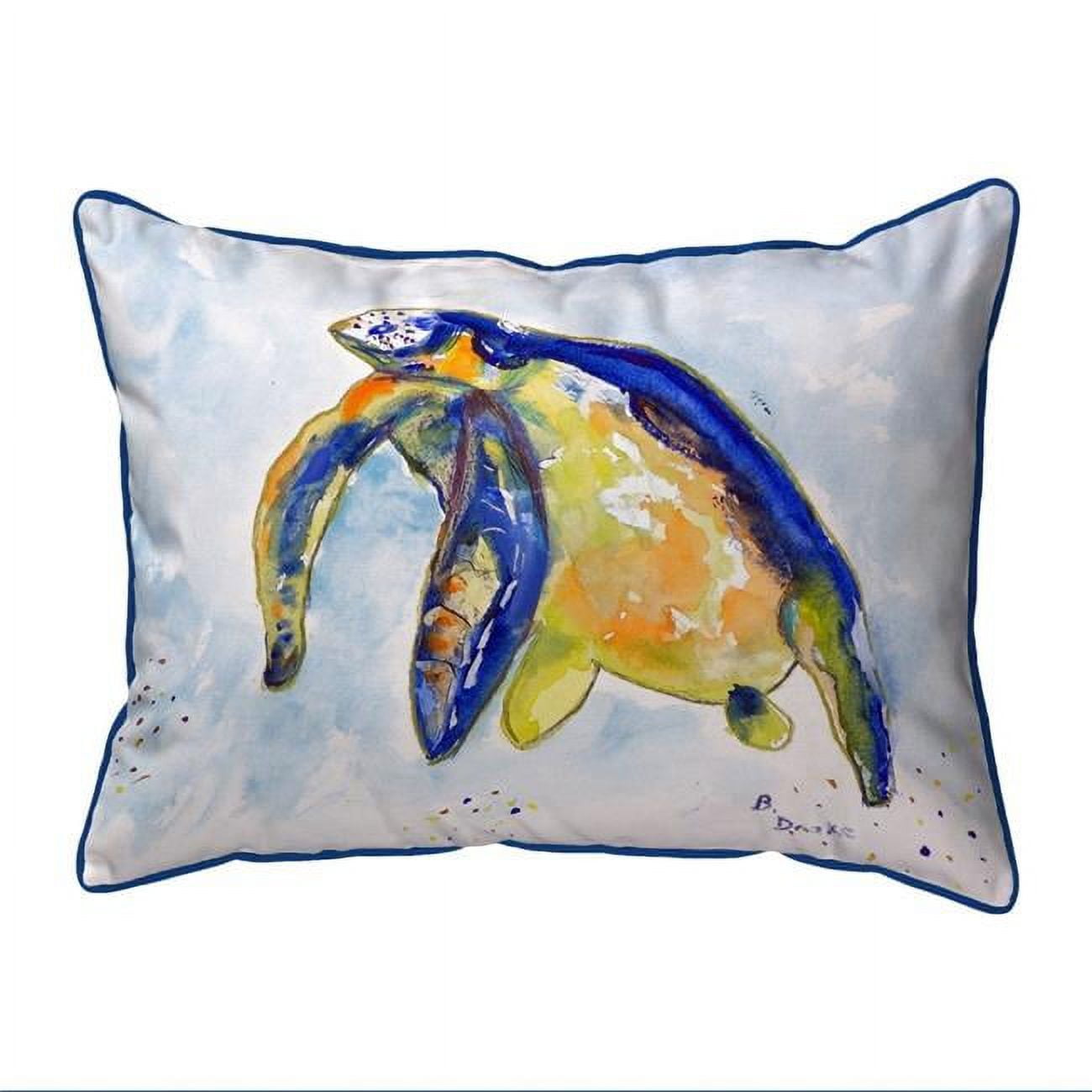 20 x 24 in. Blue Sea Turtle - Left Extra Large Zippered Pillow