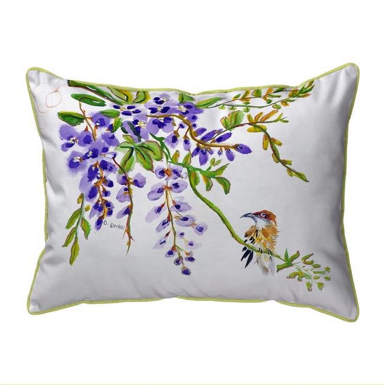 20 x 24 in. Wisteria & Bird Extra Large Zippered Pillow