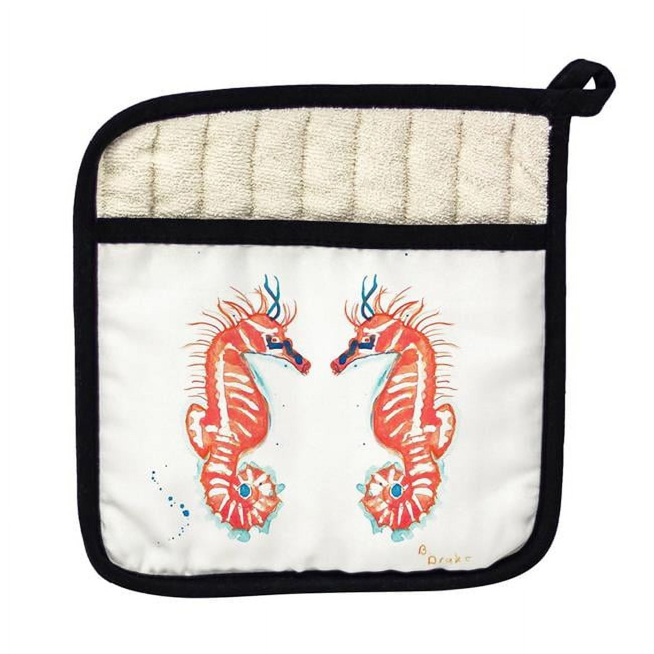 Picture of Betsy Drake PT100 Coral Sea Horses Pot Holder