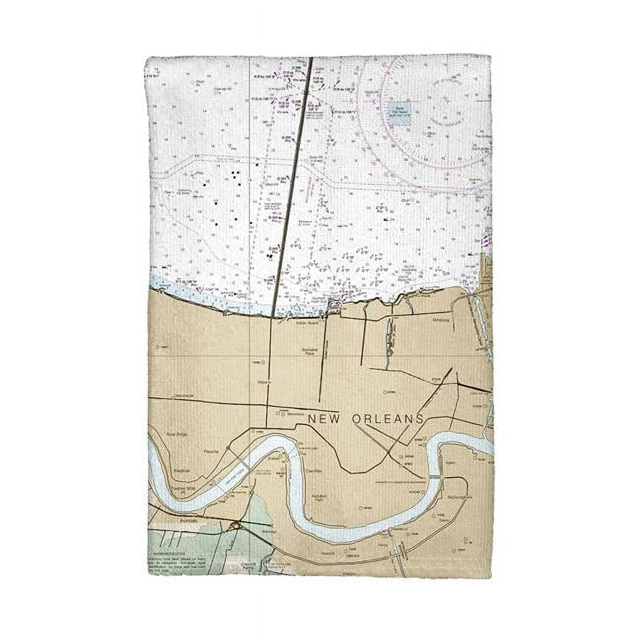 Picture of Betsy Drake KT11369 Lake Pontchartrain & Majrepas, LA Nautical Map Kitchen Towel