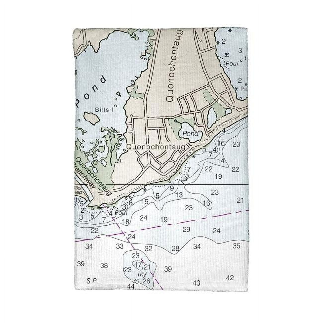 Picture of Betsy Drake KT13215B Block Island, RI Nautical Map Kitchen Towel