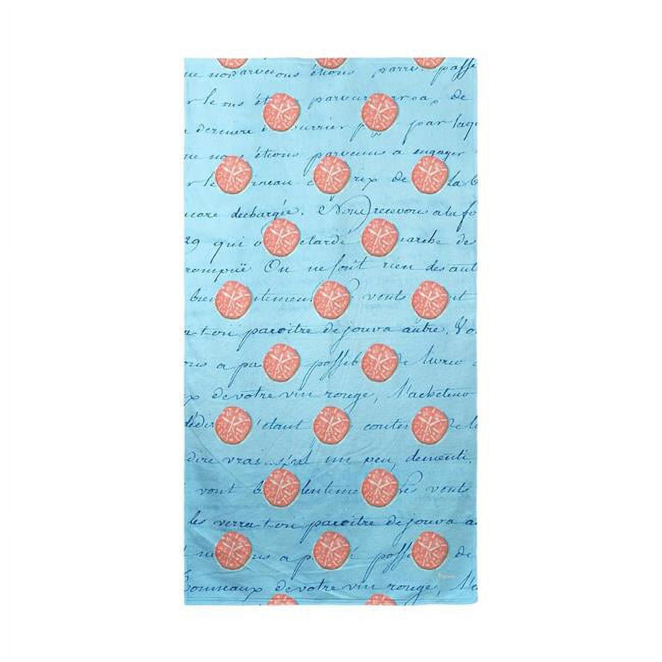 Coral Sand Dollar Ble Script Beach Towel