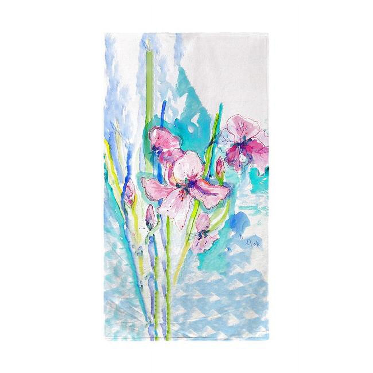 Pink Iris Beach Towel