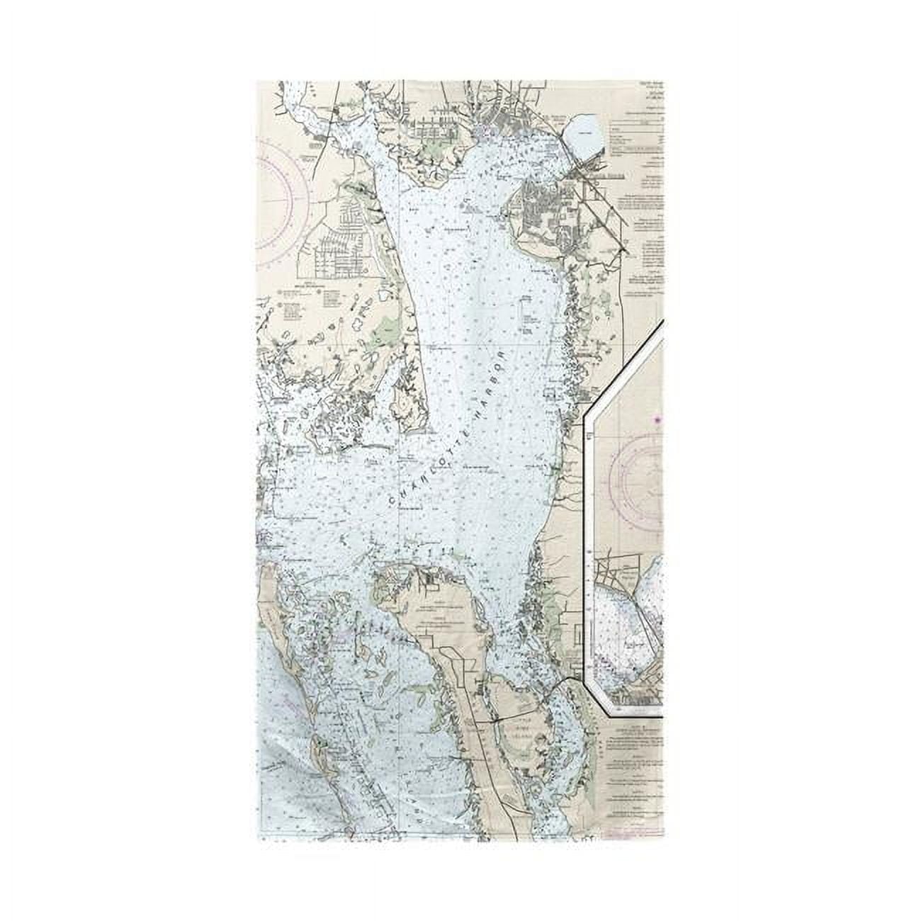 Charlotte Harbor, FL Nautical Map Beach Towel