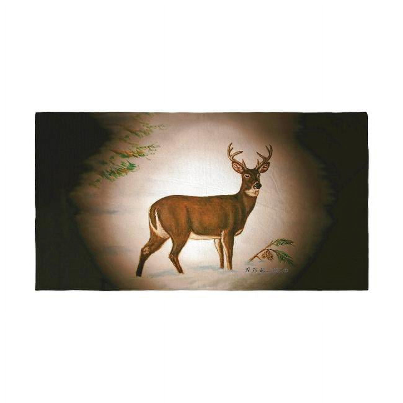Deer in Snow Beach Towel