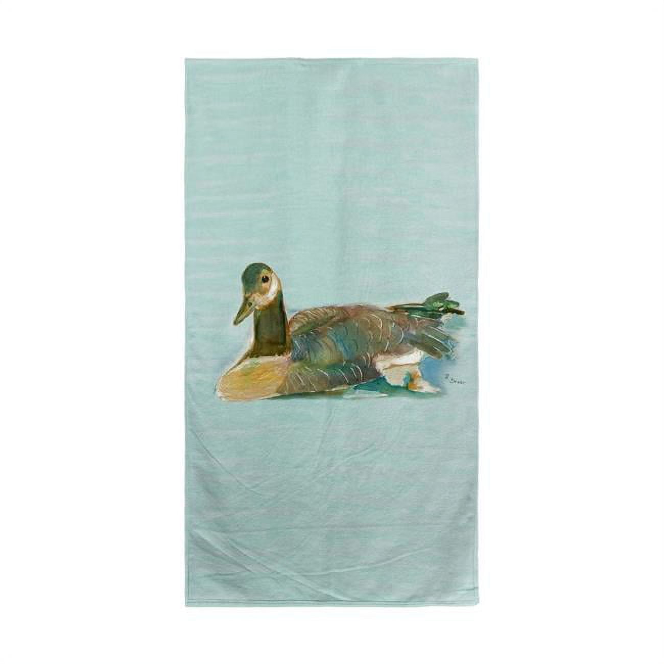 Goose on Teal Beach Towel