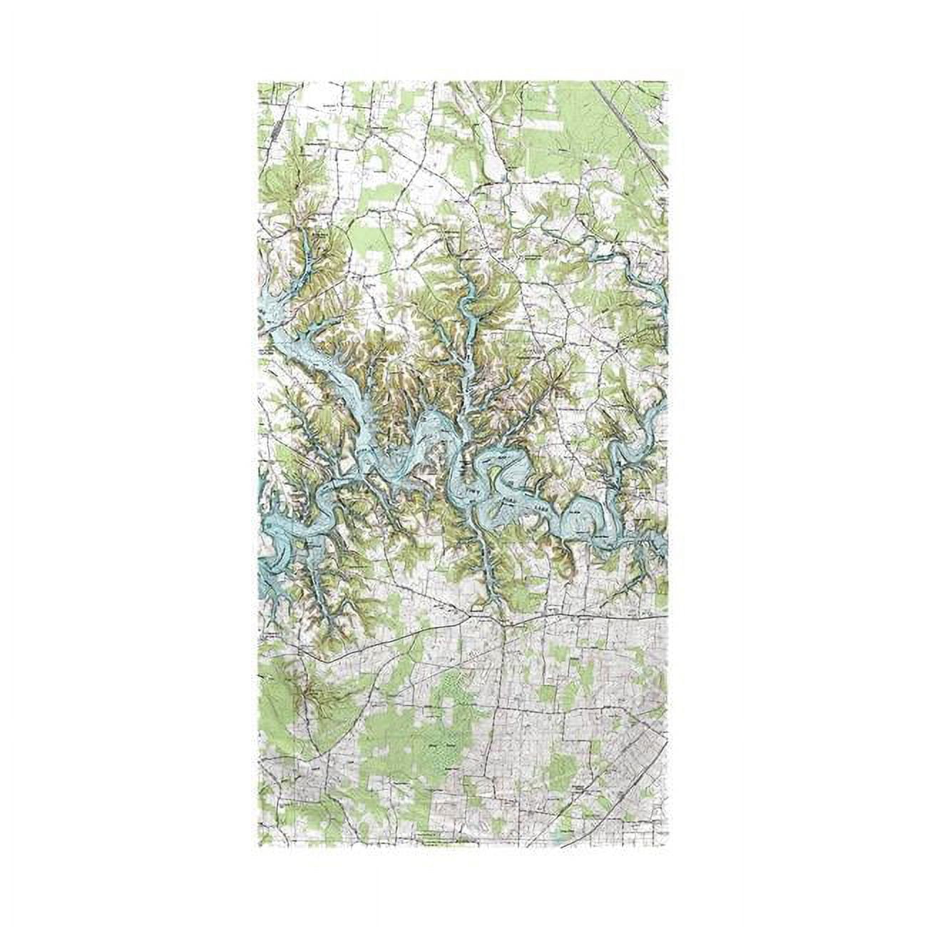 Tims Ford Lake, TN Nautical Map Beach Towel