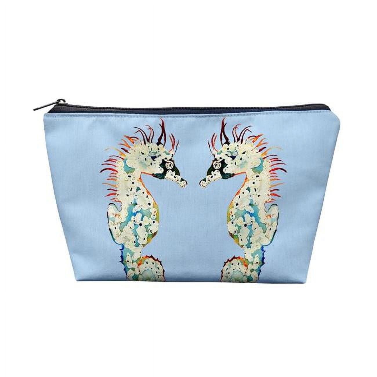 PC388B 8.5 x 6 in. Betsys Seahorses Light Blue Pouch