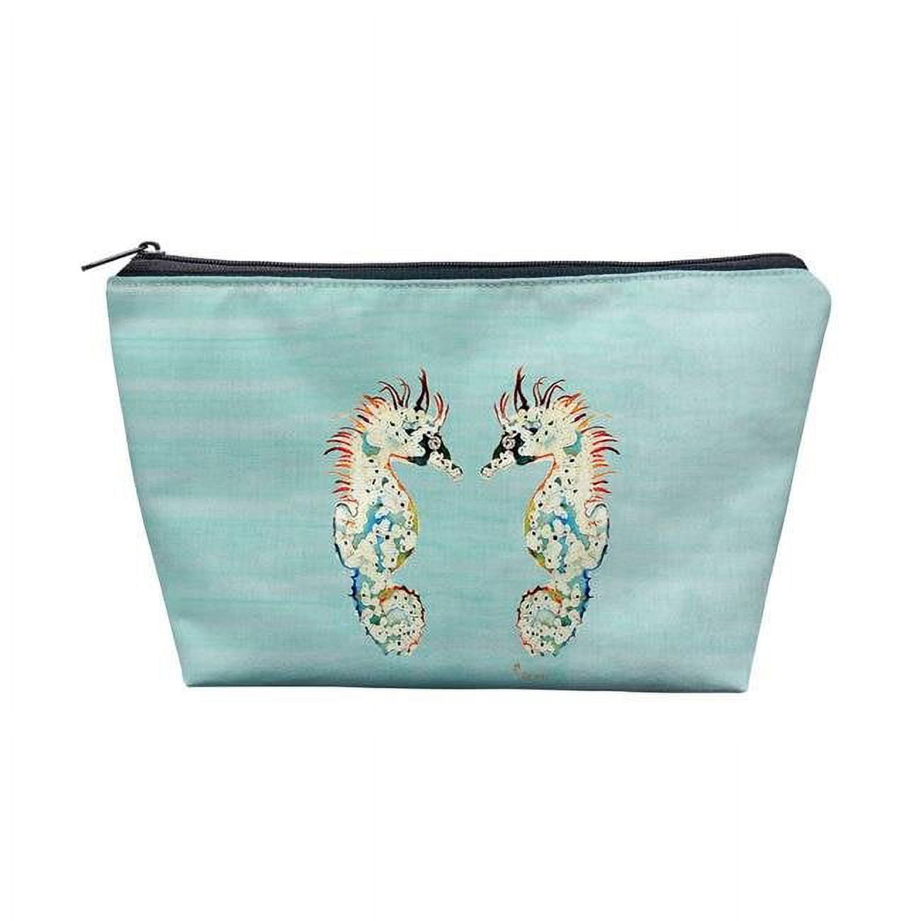 8.5 x 6 in. Aqua Betsys Seahorses Pouch