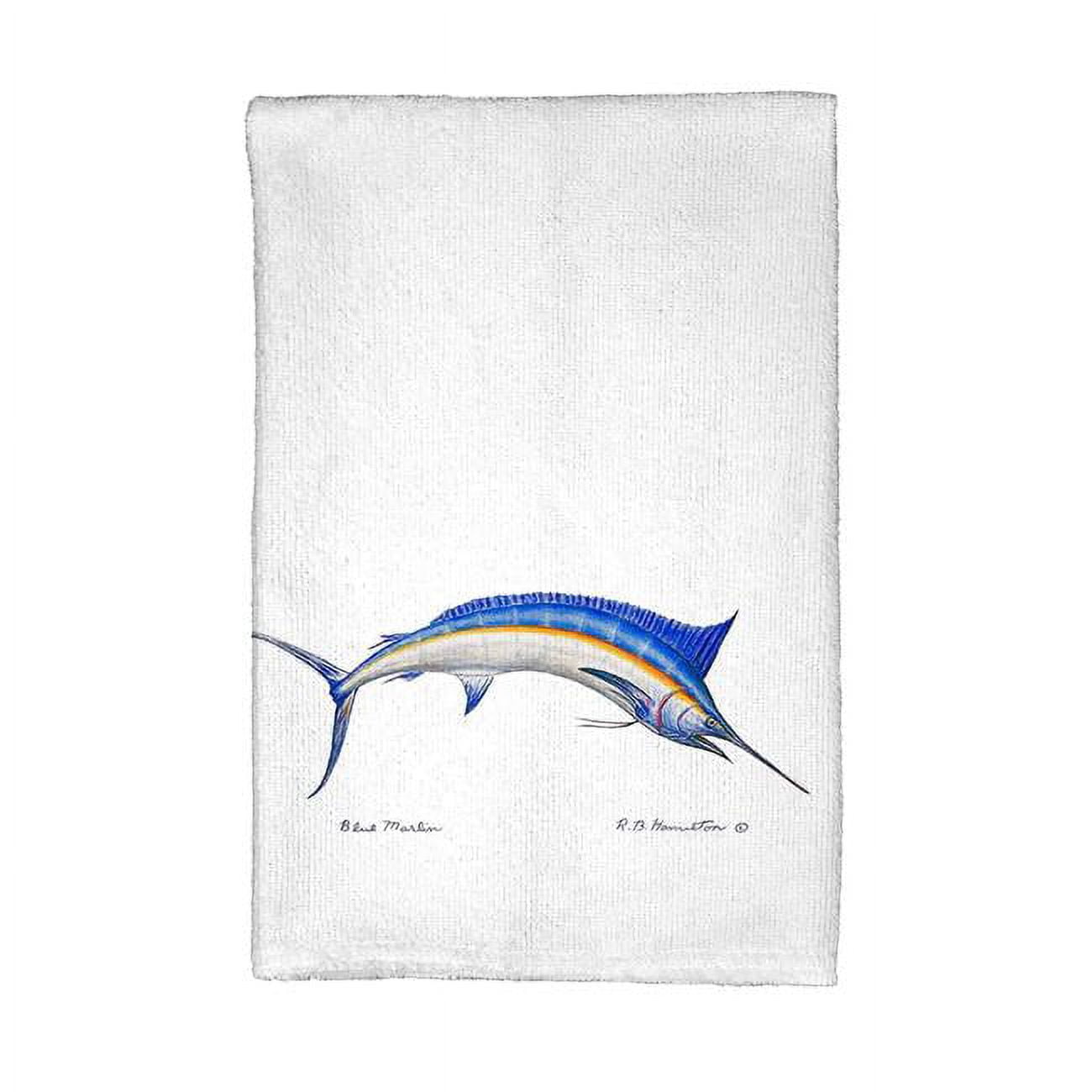 Picture of Betsy Drake KT015 Blue Marlin Kitchen Towel