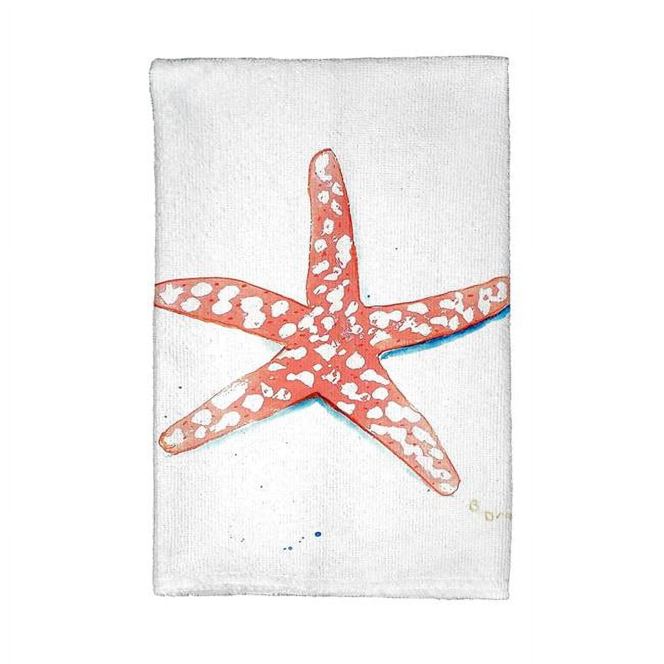 Picture of Betsy Drake KT091 Coral Starfish Kitchen Towel