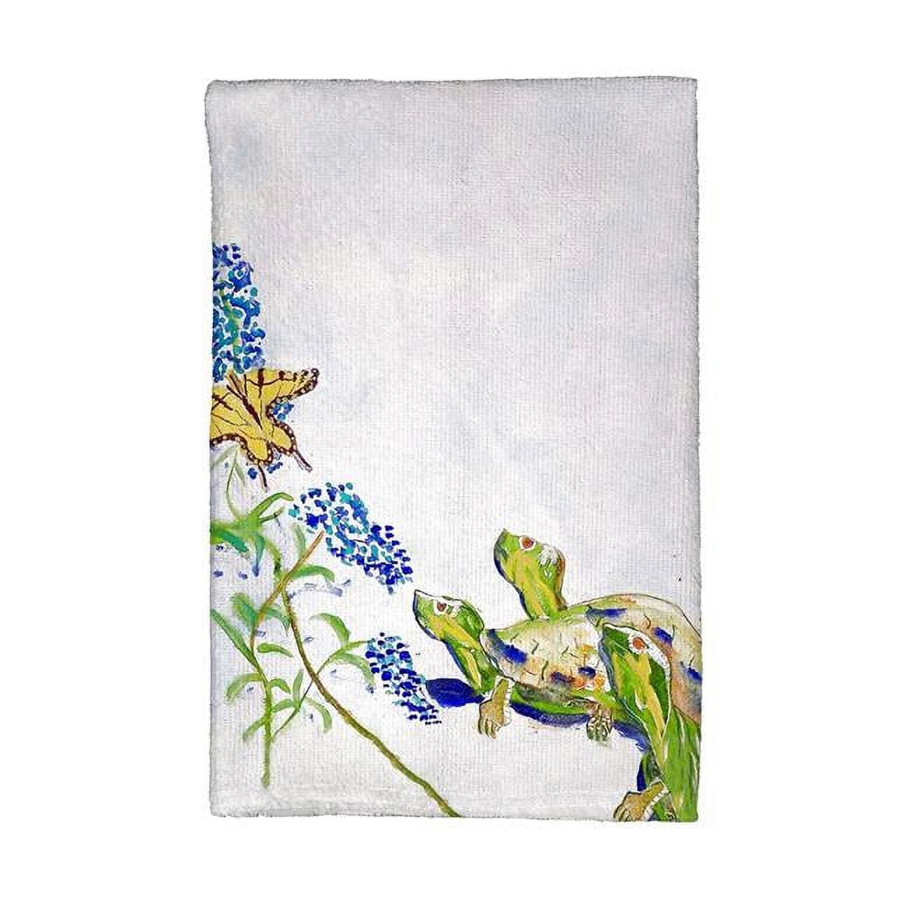 Picture of Betsy Drake KT178 Turtles & Butterfly Kitchen Towel