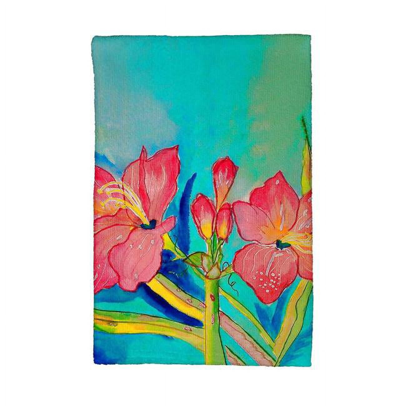 Picture of Betsy Drake KT233 Pink Amaryllis Kitchen Towel