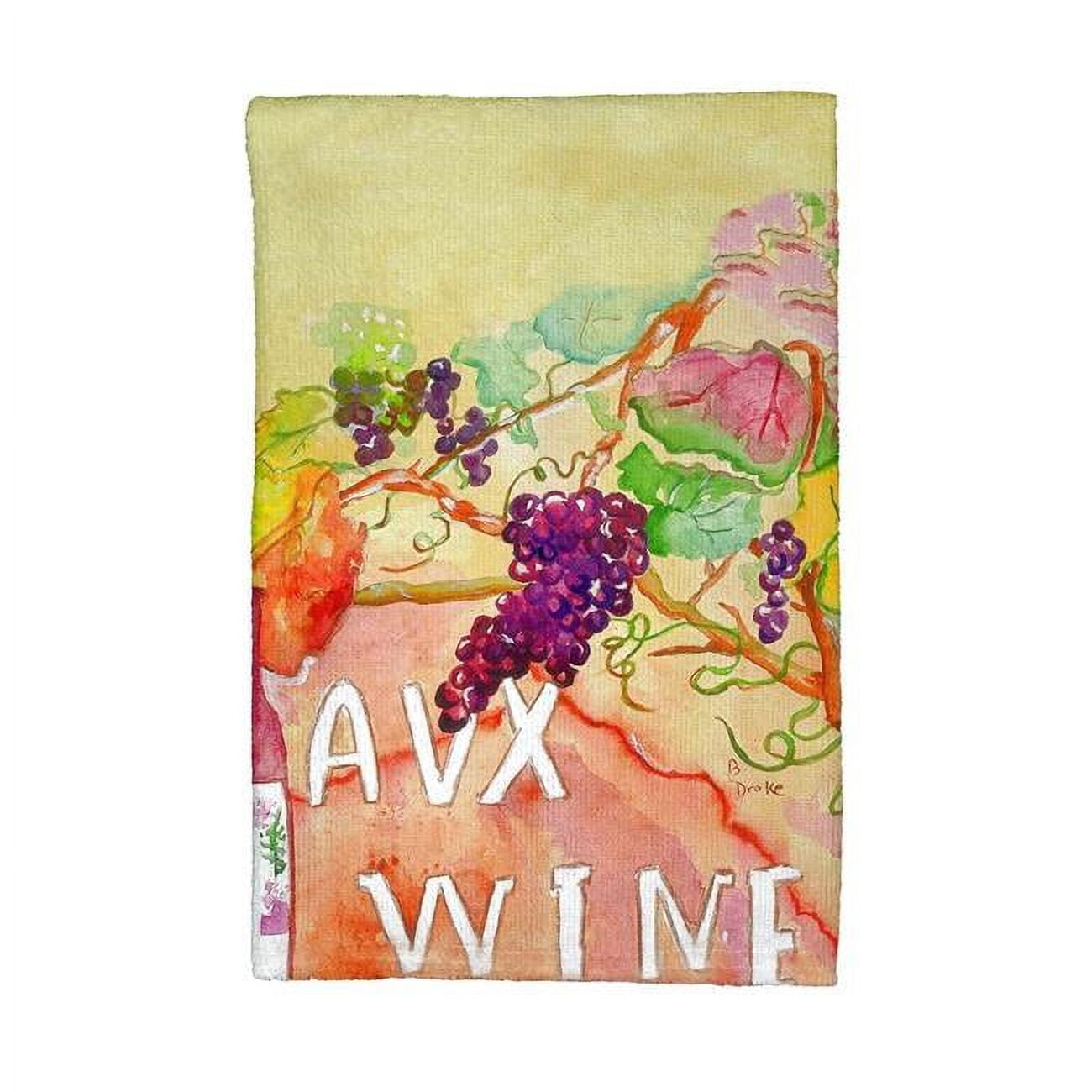 Picture of Betsy Drake KT600 Wine & Grapes Kitchen Towel