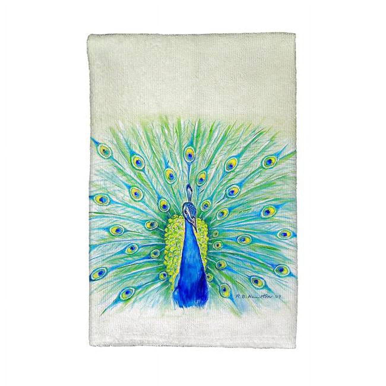 Picture of Betsy Drake KT758 Peacock Kitchen Towel