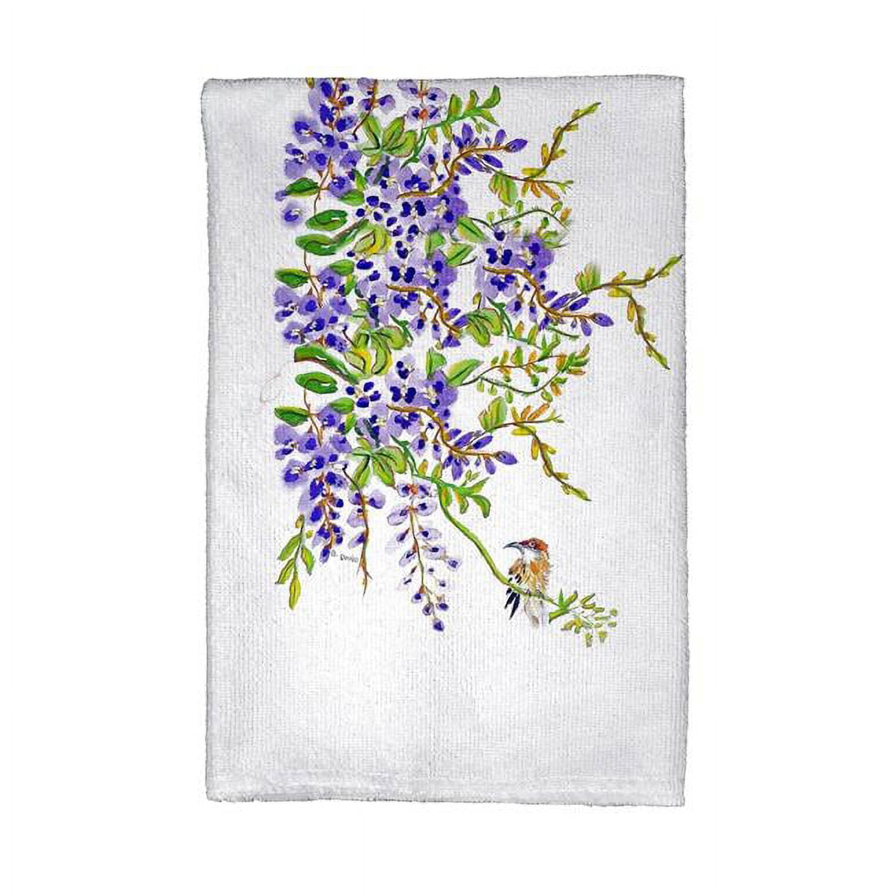 Picture of Betsy Drake KT959 Wisteria & Bird Kitchen Towel