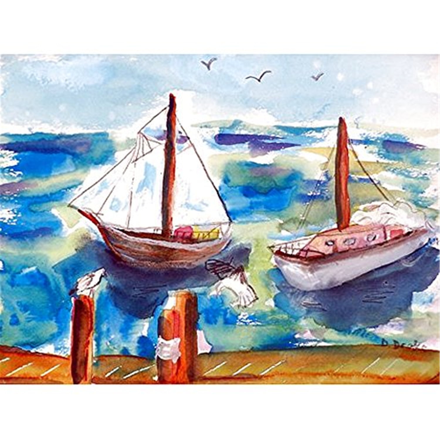 Picture of Betsy Drake PM933 Two Sailboats Place Mat - Set of 4