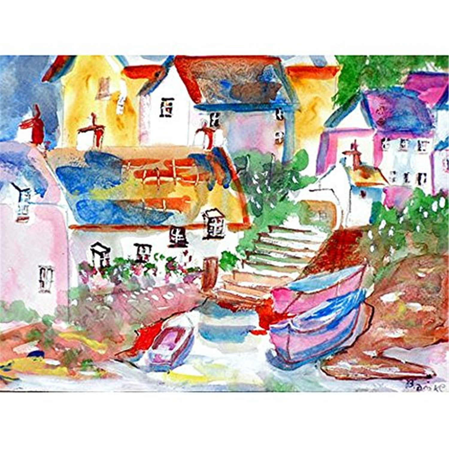 Picture of Betsy Drake PM938 Boats At Steps Place Mat - Set of 4