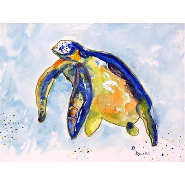 Picture of Betsy Drake PM952 Blue Sea Turtle Left Place Mat - Set of 4