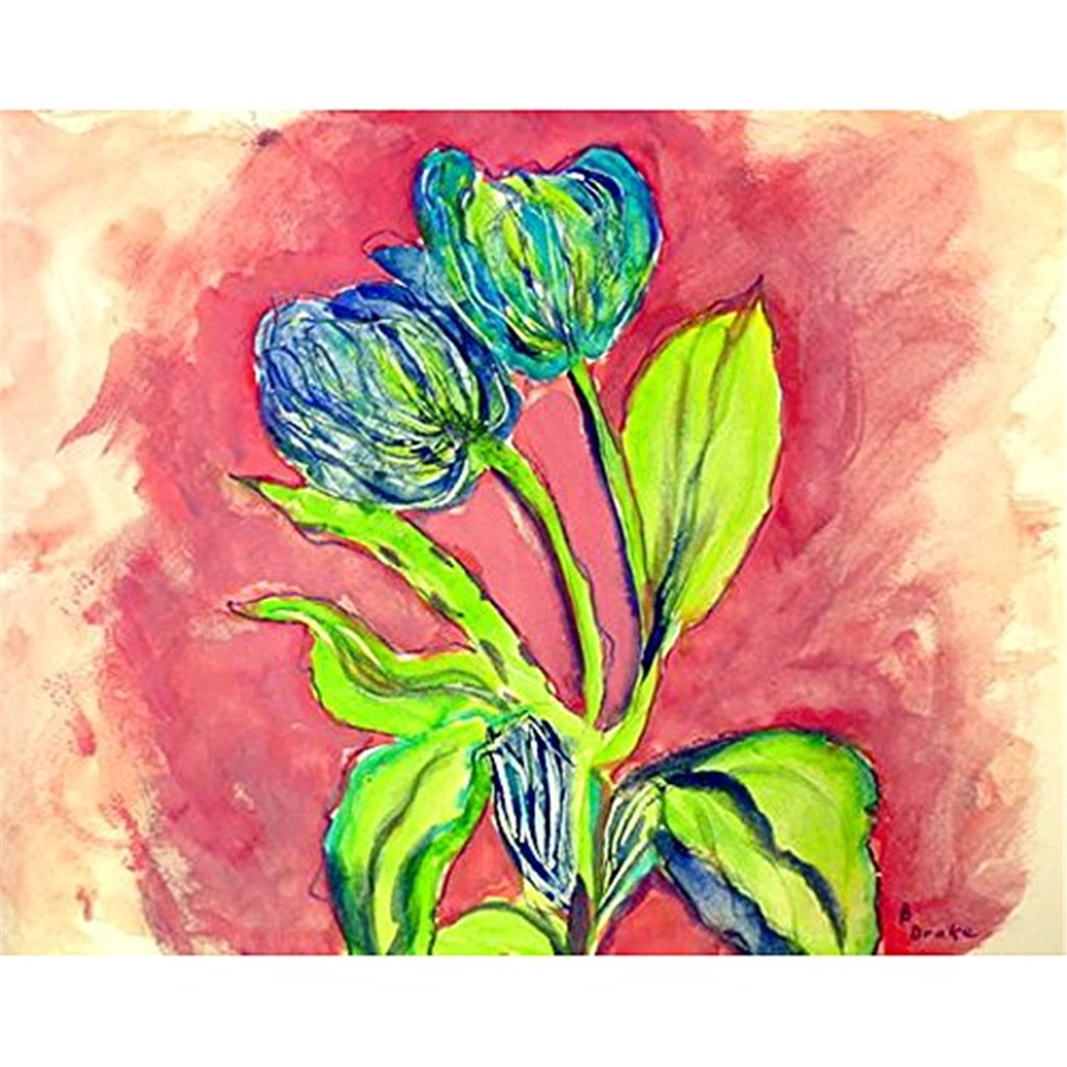Picture of Betsy Drake PM342 Tulips in Peach Place Mat - Set of 4