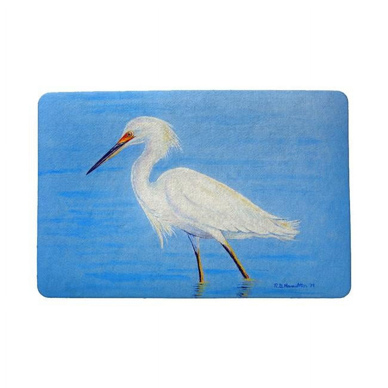 18 x 26 in. Stalking Snowy Egret Door Mat