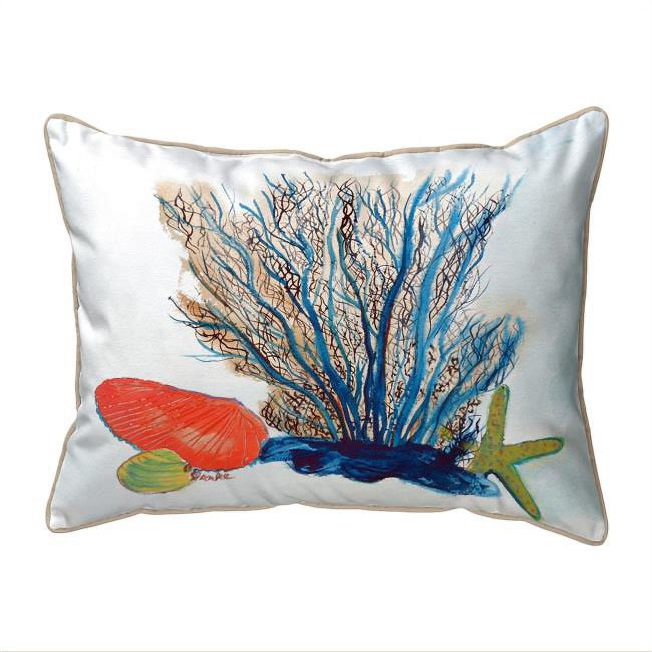 16 x 20 in. Coral & Shells Large Corded Indoor & Outdoor Pillow