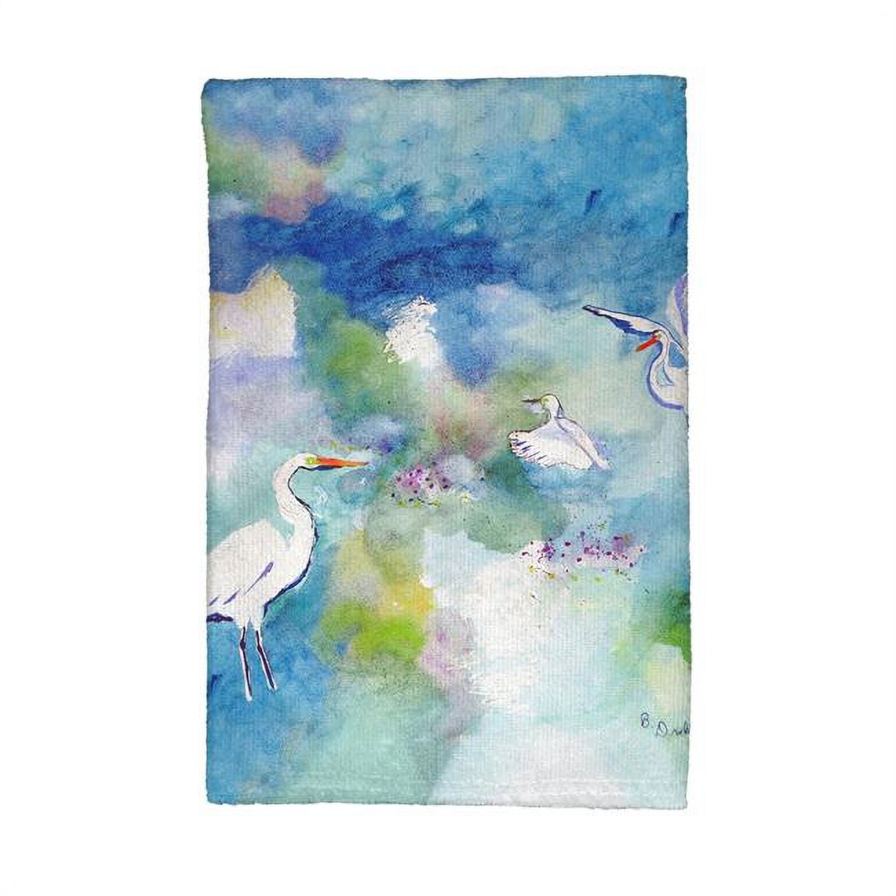 Picture of Betsy Drake KT1047 Three Egrets Kitchen Towel