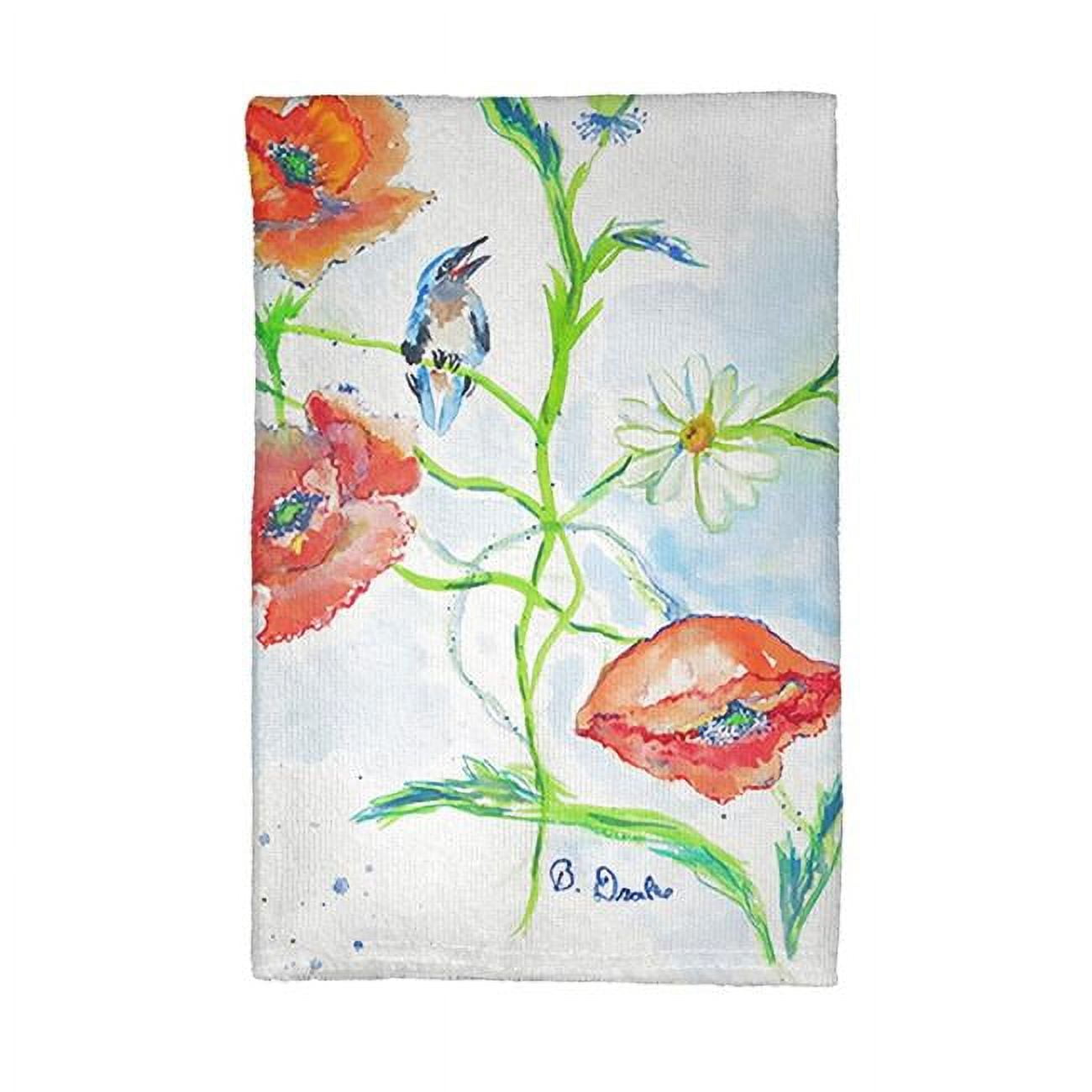 Picture of Betsy Drake KT1051 Poppies & Daisies Kitchen Towel