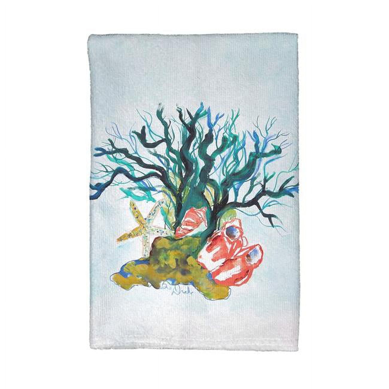 Picture of Betsy Drake KT1092 Starfish Coral Shells Kitchen Towel