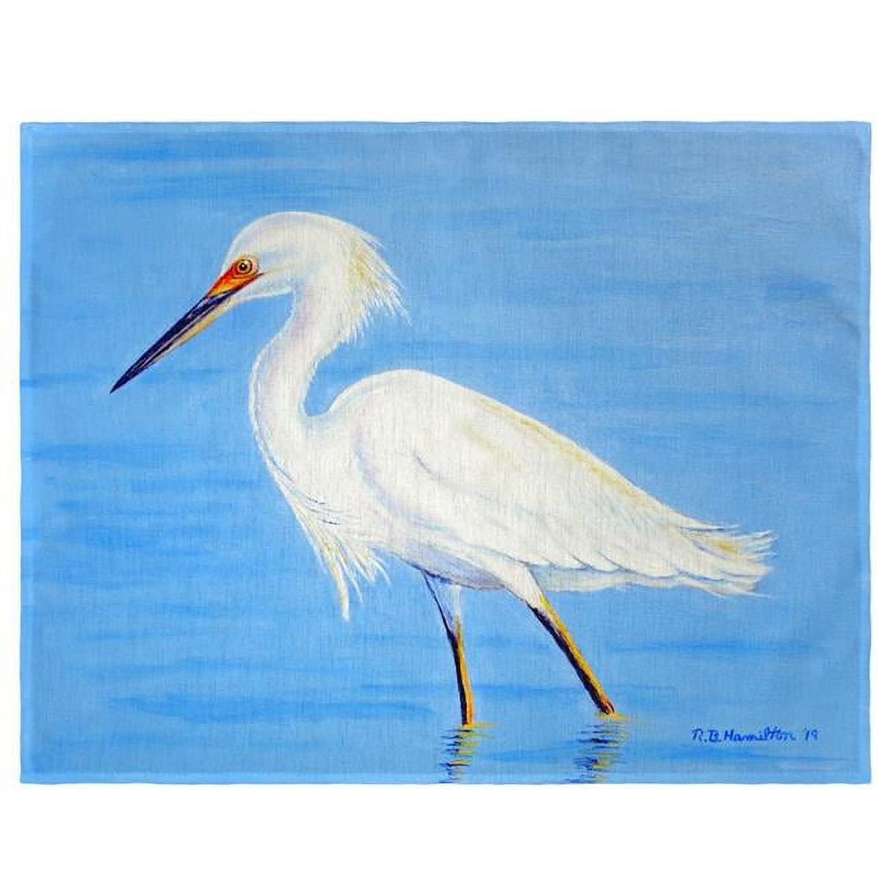 Picture of Betsy Drake PM1087 Stalking Snowy Egret Place Mat - Set of 4