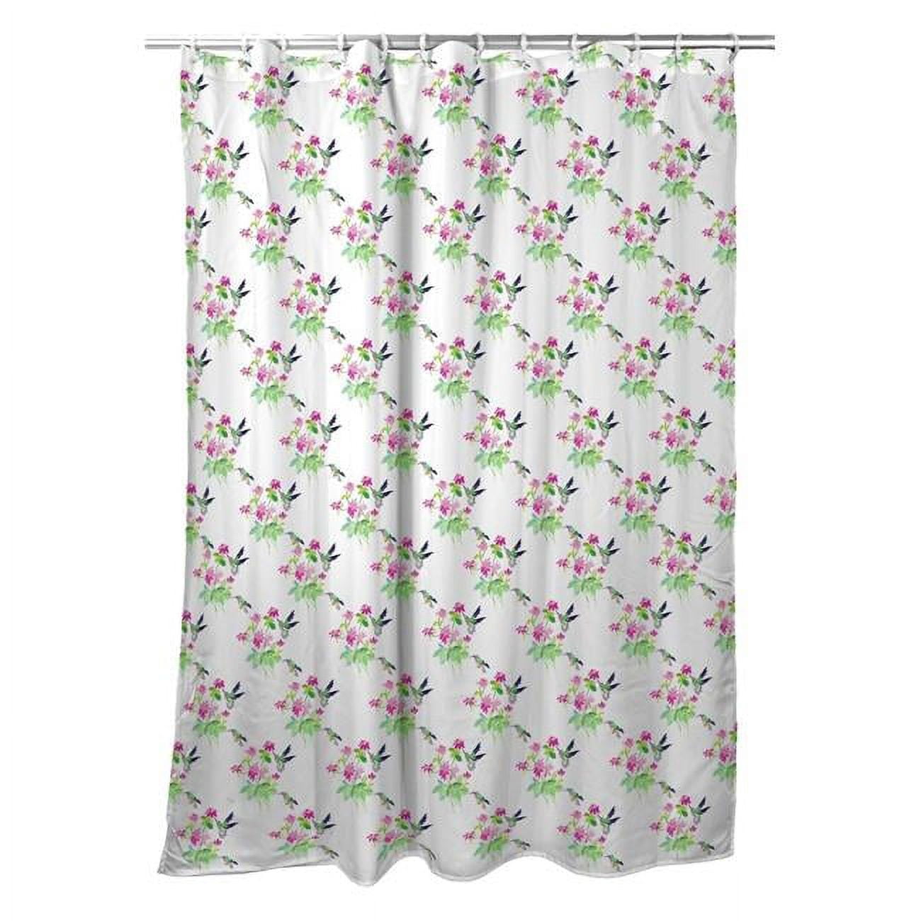 Picture of Betsy Drake SH1008T Ruby Throat Hummingbird Tiled Shower Curtain