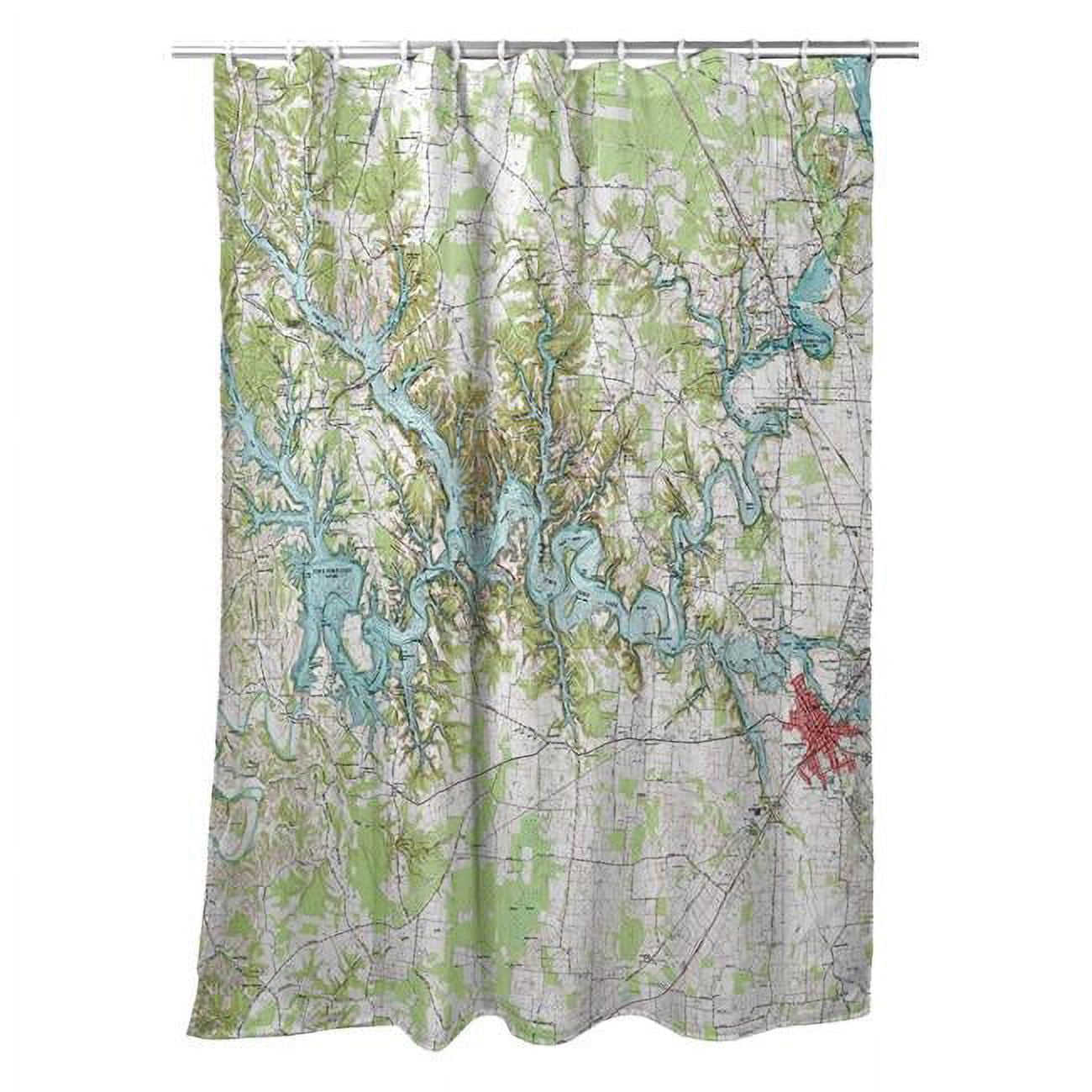 Tims Ford Lake, TN Nautical Map Shower Curtain