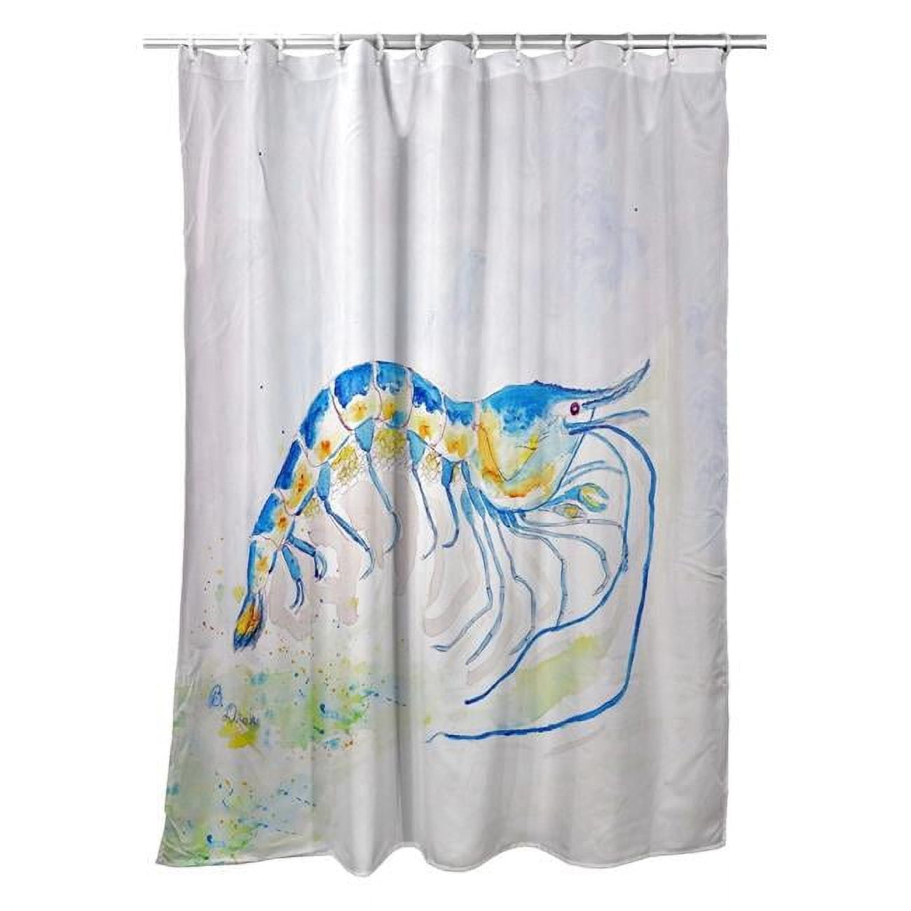 Blue Shrimp Shower Curtain